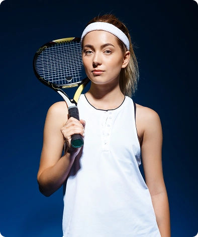 Tennisspielerin beim Posieren