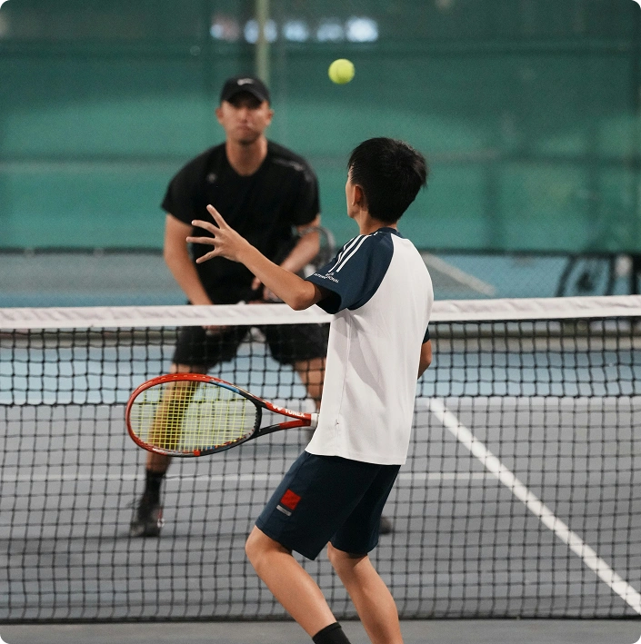 Tennisspieler in Bewegung